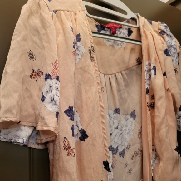 Saks Fifth Avenue Dusty Pink Floral Wrap Dress - New - Small - Picture 1 of 7